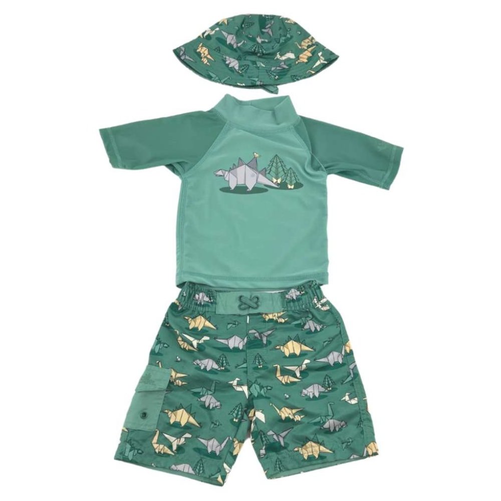 UV Skinz | Boy's Swimwear Set | Green | Dinosaur Theme | Size 2T